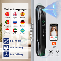 Tuya WiFi 3D reconnaissance faciale et serrure de porte d'empreintes digitales 6068 6085 mortaise maison intelligente serrure intelligente avec caméra d'interphone vidéo