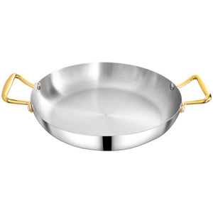 Stainless Steel Frying <b>Pan</b> Round Silver Oven Safe Seafood Platter 30cm - Product Image 2