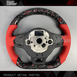 <span class=keywords><strong>Volante</strong></span> Deportivo Personalizado de Fibra de Carbono Forjado Rojo con LED para Volkswagen VW <span class=keywords><strong>Golf</strong></span> MK7 <span class=keywords><strong>GTI</strong></span> R Jetta GLI Tiguan Scirocco R 2015-2019 - Product Image 5