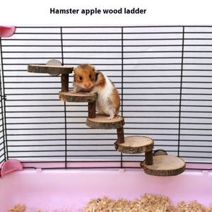Plataforma de Salto para Hámster, Plataforma de Madera para Masticar, <span class=keywords><strong>Escalera</strong></span> de Madera para Escalada de Ardillas, Plataforma de Madera para Jaula de Pájaros, Juguete de Madera para Masticar para Mascotas - Product Image 2