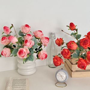 Rosas Artificiales Yasunobu, Flores de Seda, Rama Individual, Decoración de Alta Gama para el Hogar, Sala de Estar, Exhibición en Ventanas - Product Image 1
