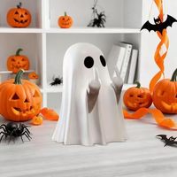 Adornos de Fantasmas de Halloween para TV/Películas y Dibujos Animados, de Resina Pintada con Diseño de Corazón con Dedo Medio, Ecológicos, Lindos y de Gran Venta