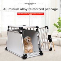Cage pour chien moderne en aluminium léger, antirouille, double porte, résistante aux morsures, pour le transport aérien, boîte solide pour chiens de petite et moyenne taille