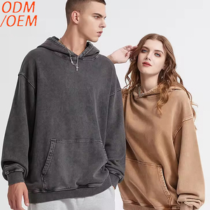 Sweat-shirt à capuche 420 g/m² sans cordon, personnalisable, pour homme, gris foncé, effet vieilli, coupe oversize, délavé à l'acide, style vintage, personnalisable - Product Image 5