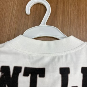 Camiseta de estilo Hip Hop de algodón 100% para hombre DTG cuello simulado Boxy hombro caído ancho de longitud corta patrón de letras de punto diseño Suelto - Product Image 4