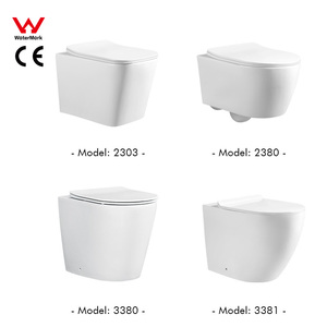 Hiện đại tankless hoàn toàn sang trọng S-trap 180mm thô trong tường gốm treo lốc xoáy không có vành xả nước nhà vệ sinh không có bể - Product Image 3