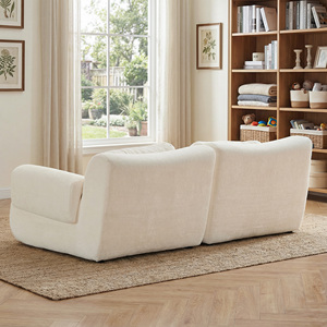 Sofá Seccional Modular Contemporáneo de Dos Plazas, Envasado al Vacío, Chenilla, Sin Montaje, Sofá de Esponja de Alta Densidad para Sala de Estar/Apartamento - Product Image 2