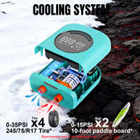 Compresseur d'air électrique à écran LCD DC12V, pompe 50 PSI, gonfleur 4 fois plus rapide pour planches à pagaie, pneus de voiture, ballons, tentes, kayaks, 6x2000mAh