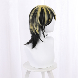 Peluca de Cosplay de Hanemiya Kazutora de Tokyo Revengers, Ainizi, 40 cm, Cabello Largo Negro con Mechas Amarillas - Product Image 3