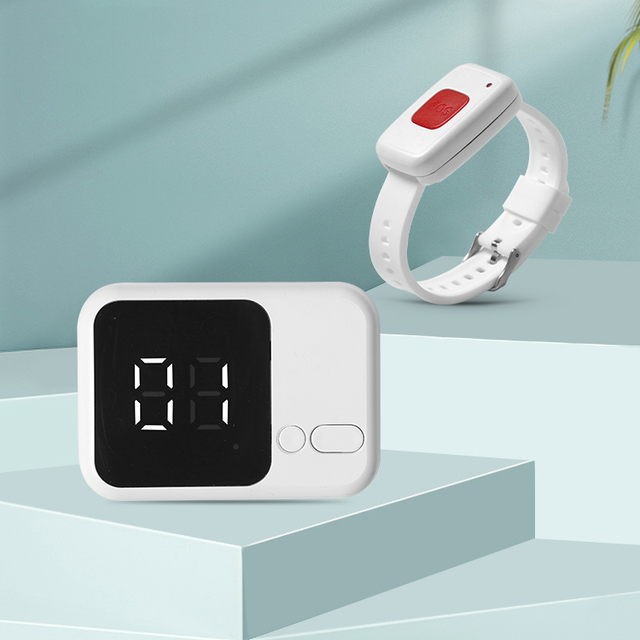 Best Selling Wireless Nursing Calling System Hospital Emergency Pager for Elderly Home Care Caregiver Call Bracelet