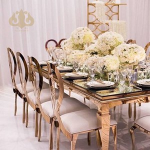 Sillas de Comedor Modernas y Únicas de Acero Inoxidable con Respaldo de Diseño Exclusivo para Bodas, <span class=keywords><strong>Banquetes</strong></span>, Hoteles, Eventos al Aire Libre y Salas de Estar - Product Image 4