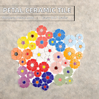 Kits de broderie mosaïque DIY modernes en céramique, motif pétale de fleur de cerisier Sakura, pour projets créatifs de mosaïque de parquet et de carreaux artisanaux