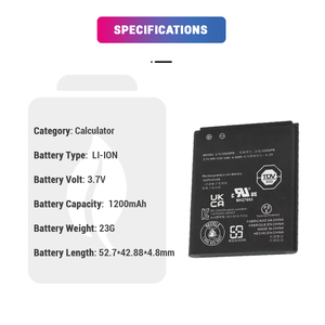Nouvelle batterie P11P35-11-N01 Li-ion 3.7V 1200mAh remplacement 3.7L12005SPA pour <span class=keywords><strong>Texas</strong></span> Instruments <span class=keywords><strong>TI</strong></span>-84 CE <span class=keywords><strong>CX</strong></span> CAS <span class=keywords><strong>calculatrice</strong></span> graphique - Product Image 2