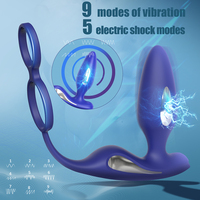 Frauen Männer 2 in 1 9 Modi Vibration Elektro schock für G-Punkt Klitoris Anal Stimulation Anal Butt Plug Cockring Adult Sexspielzeug