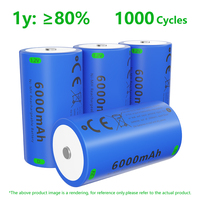 GREATPOWER D6000 R20 D 6000mAh Ni-MH 1.2V Baterai Isi Ulang 1000 Siklus untuk Elektronik Konsumen, Peralatan Listrik, Mainan, Rumah Tangga
