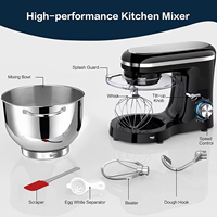Robot culinaire électrique multifonctionnel avec bol mélangeur en acier inoxydable de 4 L, design à tête inclinable, 6 vitesses, pour usage domestique et pâtisserie