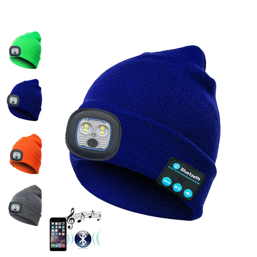 Mũ Tai Nghe Cho Cả Nam Và Nữ Mũ Beanie Có Đèn LED Âm Nhạc Tai Nghe Tích Hợp Để Chạy Bộ Đi Bộ Đường Dài Thể Thao Hoạt Động Ngoài Trời