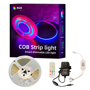 Dải đèn <span class=keywords><strong>LED</strong></span> dẻo trong nhà DC24V bán buôn, 120 đèn <span class=keywords><strong>LED</strong></span>/m, rộng 8mm, điều khiển bằng ứng dụng <span class=keywords><strong>RGB</strong></span>, đèn <span class=keywords><strong>LED</strong></span> COB thông minh, có thể cắt, điều chỉnh độ sáng - Product Image 2