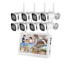 wifi display-kit 8 kanal 1080p cctv ip sicherheit zuhause drahtlose kamera sicherheitssystem nrv-kit für zuhause im freien