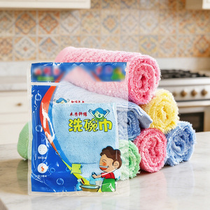 Thick Wood Fiber Dishcloth Lint Resistant Absorbent Kitchen Towel Random Color Normal Specifications - Product Image 1