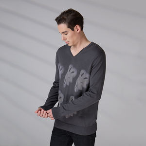 Custom Logo High Quality Knitted Pullover GOTS Autumn Winter V-neck <b>Jumper</b> for Men 100% Cotton Pattern Sweater - Product Image 6