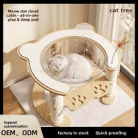 Arbre à chat moderne en acrylique avec lit intégré – Conception autoportante, simple et peu encombrante, résistant aux griffures