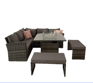 Ensemble <span class=keywords><strong>de</strong></span> canapé d'angle <span class=keywords><strong>en</strong></span> rotin pour <span class=keywords><strong>jardin</strong></span> extérieur moderne avec table foyer |   Meubles <span class=keywords><strong>de</strong></span> <span class=keywords><strong>jardin</strong></span> <span class=keywords><strong>en</strong></span> rotin <span class=keywords><strong>en</strong></span> forme <span class=keywords><strong>de</strong></span> L <span class=keywords><strong>de</strong></span> luxe pour la cour - Product Image 1