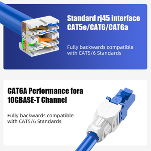 Kết nối cáp mạng Ethernet đi qua Ethernet Cat6 che chắn RJ45 cắm toolless <span class=keywords><strong>8P8C</strong></span> - Product Image 6