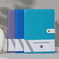 Carnet A5 en cuir PU, 100 feuilles, 80 g/m², fermeture à bouton-pression, multicolore, journal de bureau, papeterie, vente en gros