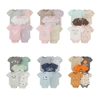 Vente en gros de body bébé nouveau-né en coton biologique imprimé sur mesure, couleur unie, body bébé vierge à manches courtes