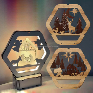 Hot Bán Trang Trí Nội Thất Bằng Gỗ Đèn Ban Đêm-Chúa Giáng Sinh Cảnh Đồ Trang Trí Giáng Sinh Năm Mới Quà Tặng-Nhà Máy Bán Buôn - Product Image 5