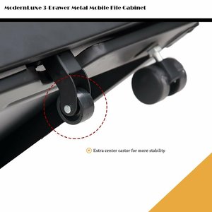 مكتب منزلي معدني متنقل-فولاذ 3 أدراج تحت قاعدة مكتب متنقل - Product Image 4