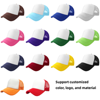 Casquette de baseball en maille 5 panneaux personnalisée de haute qualité avec broderie 3D et impression par sublimation, casquette de camionneur vierge en mousse, vente en gros
