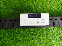 Variateur de lumière numérique 2 canaux avec minuterie, affichage numérique, 1 min à 23h59, pour intérieur, double éclairage, compatible LED/CFL, fonction crépuscule-aube