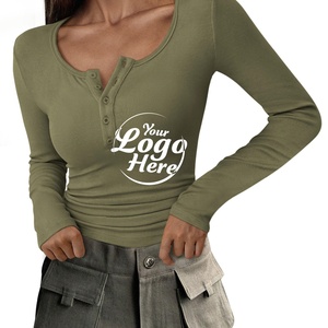 Ropa de Mujer, Tops, Camisetas de Punto de Manga Corta, Otoño 2025, Botones, Tejido Acanalado, Corte Regular, Casual, Verano, Secado Rápido, Antiarrugas - Product Image 4