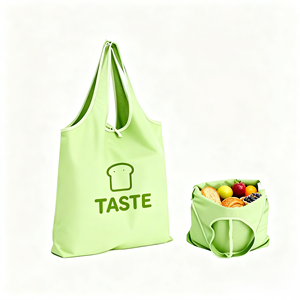 Sacs de courses robustes, grand format, écologiques, 100% RPET, sac fourre-tout pliable en nylon, logo personnalisé imprimé - Product Image 1