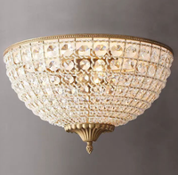 Plafonnier rond en cristal LED AC en acier de luxe moderne américain pour chambre à coucher et salon