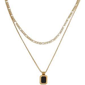 Collar de Acero Inoxidable de Doble Capa, Nuevo Collar Decorativo Estilo Hip Hop para Mujer, Accesorio para Suéter - Product Image 1