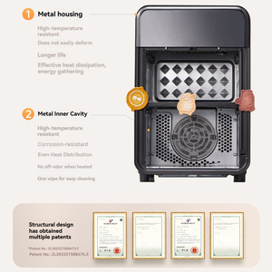 <span class=keywords><strong>Freidora</strong></span> de Aire 100% Metálica de 14L, Cocina Saludable y No Tóxica, Diseño de Doble Capa, Gran Capacidad - Product Image 4