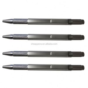 Stylo bille promotionnel hexagonal torsadé en laiton et cuivre, design métallique robuste, encre bleue/noire 0,7 mm, recharge Cross Parker - Product Image 2