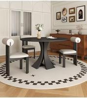 Table à manger en bois de style vintage DISHI, pour usage domestique, petit appartement, couleur noyer, style simple du milieu du siècle