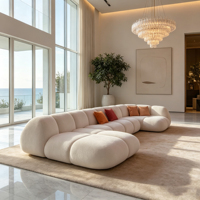 Canapé modulaire Cloud Bubble Boucle, canapé sectionnel incurvé en tissu Teddy pour salon de villa, mobilier de maison