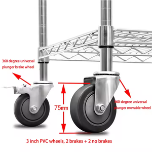 Estante de Cultivo de Hongos con Ruedas, Estante de Almacenamiento de Pantalla Plana Cromado, Equipo de Almacén, Estante de Cultivo de Hongos Resistente - Product Image 4
