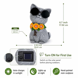 Lampes solaires LED colorées en forme de cœur, yeux de renard dynamiques, résistantes à l'eau, faisceau à 360°, décoration de jardin pour pelouse, cour, allée - Product Image 2