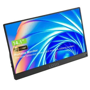 Tragbarer Monitor 14 Zoll FHD 1080P USB C Gaming ultra-schlankes IPS-Touchscreen Display mit Smart Cover und Lautsprechern, HDR Plug-and-Play