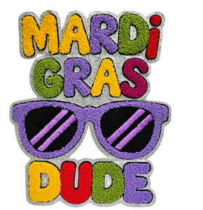 Accessoires de vêtements personnalisés, patch en sequins chenille avec lettres Mardi Gras, grand patch thermocollant, masque, sequins pour vêtements, fête de carnaval - Product Image 3