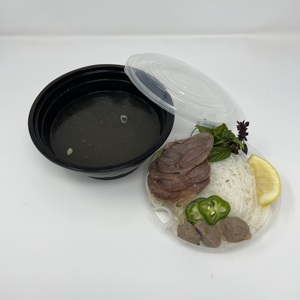 Tiya Disposable Lunch Box Plastic Round Noodle Bowl With Compartment PP Plastic Disposable Noodle Bowl With <b>Lid</b> - Product Image 6