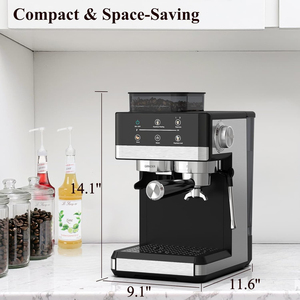 Machine à expresso avec moulin intégré, 20 bars, <span class=keywords><strong>cafetière</strong></span> tout-en-un avec mousseur à lait, fonction cold brew, 30 réglages de mouture - Product Image 2
