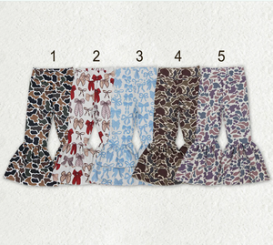 Pantalons de yoga à imprimé 4 couleurs pour bébés filles, ensembles de vêtements pour sœurs - Product Image 1
