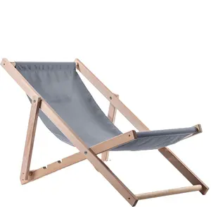 Silla de playa plegable de madera portátil moderna muebles de jardín al aire libre